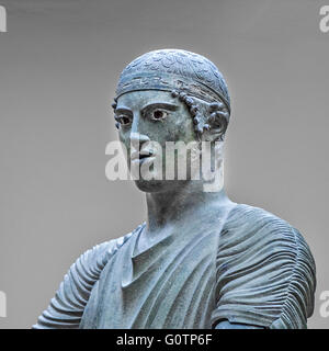 Der Wagenlenker Statue Delphi Museum Griechenlands Stockfoto