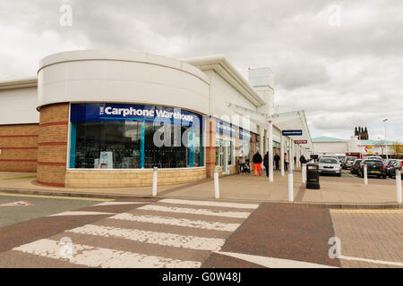 Carphone Warehouse Store im Island Green Shopping Park in Wrexham North Wales früher das Island Green Brewery-Gelände Stockfoto