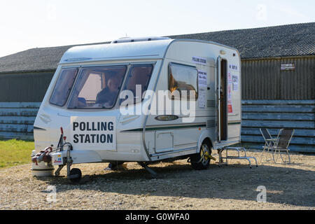 Garthorpe, Leicestershire, UK. 5. Mai 2016. Das Dorf Wahllokal ist eine Karawane in einen Hof. Bildnachweis: Nico Morgan/Alamy Live-Nachrichten Stockfoto