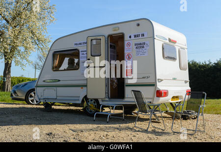 Garthorpe, Leicestershire, UK. 5. Mai 2016. Das Dorf Wahllokal ist eine Karawane in einen Hof. Bildnachweis: Nico Morgan/Alamy Live-Nachrichten Stockfoto