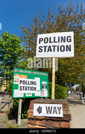 Forest Hill, London. 5. Mai 2016. Einem örtlichen Wahllokal ist offen für Menschen, ihre Stimme bei den Wahlen für die Gemeinderäte, der Bürgermeister von London und die 25 Mitglieder der London Assembly abzugeben. Stockfoto