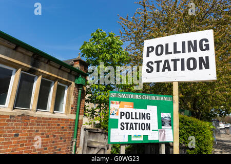 Forest Hill, London. 5. Mai 2016. Einem örtlichen Wahllokal ist offen für Menschen, ihre Stimme bei den Wahlen für die Gemeinderäte, der Bürgermeister von London und die 25 Mitglieder der London Assembly abzugeben. Stockfoto