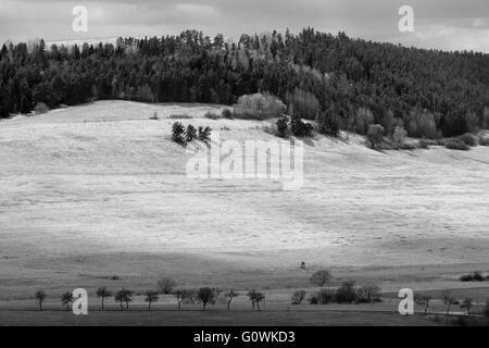 Dramatischen schwarz-weiß Landschaft. Blick von Spis Burg Stockfoto