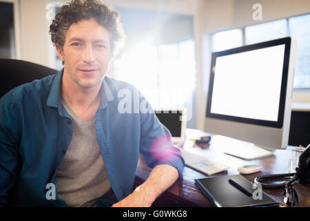 Geschäftsmann, sitzen auf einem Drehstuhl Stockfoto