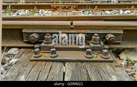 Alten Gleisanlagen und Verbindungen auf es. Stockfoto