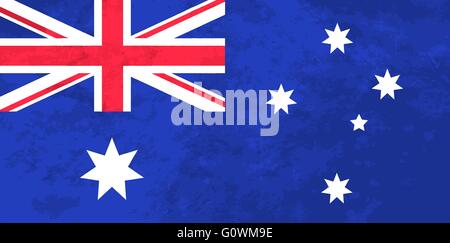 Wahren Proportionen australische Flagge mit Textur Stock Vektor