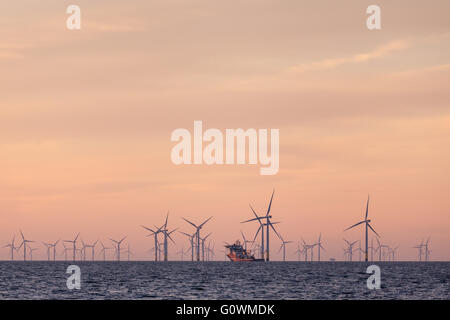 Walney Offshore-Windpark vor der Küste Cumbrian im Vereinigten Königreich Stockfoto