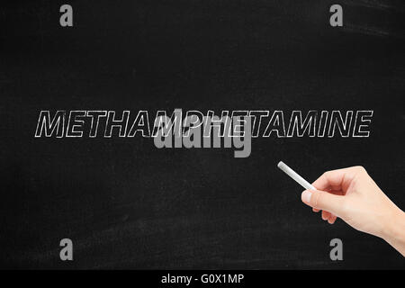 Methamphetamin auf eine Tafel geschrieben Stockfoto