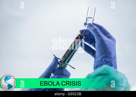 Digitalen Verbund von Ebola-News-Flash mit medizinischen Bildern Stockfoto