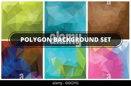Polygon-Hintergrund festlegen. Geometrisch abstrakt. Polygonale Vektor-Design. Stock Vektor