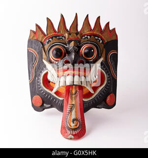 Maske aus polychromem Holz. Bali. Indonesien. Asien. Stockfoto