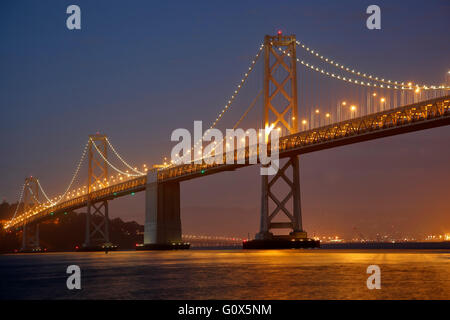 Treasure Island und San Francisco-Oakland Bay Bridge, San Francisco, Kalifornien, USA Stockfoto