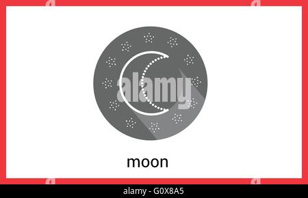 Mond Konturumriss Vektor icon Stock Vektor