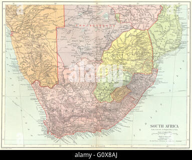 Südafrika: Kapprovinz Orange River Kolonie Transvaal Natal.STANFORD, 1906-Karte Stockfoto