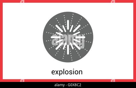 Explosion Konturumriss Vektor icon Stock Vektor