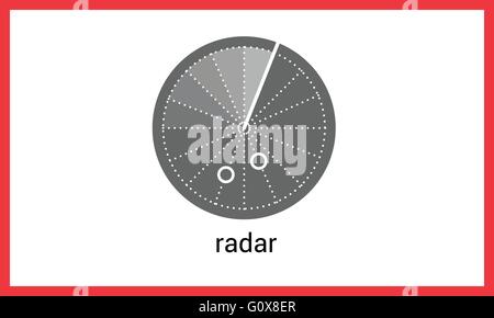Radar Konturumriss Vektor icon Stock Vektor