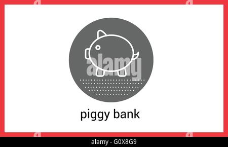 Sparschwein Umriss Vektor Kontur Stock Vektor