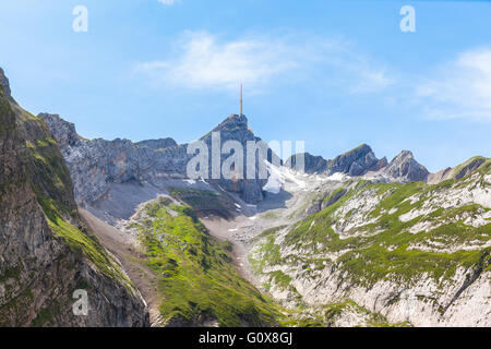 Ansicht des Santis und Alpstein-Massivs in Ostschweiz Stockfoto