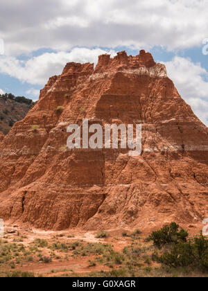 Tecovas und Quartiermeister Schichten (Spanisch Röcke), Lighthouse Trail, Palo Duro Canyon State Park, Canyon, Texas. Stockfoto