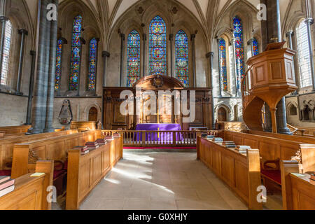 Innere des Temple Church, London, Vereinigtes Königreich Stockfoto