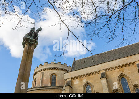 Äußere Temple Church, London, Vereinigtes Königreich Stockfoto