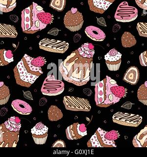 Nahtlose Cupcake Muster Stock Vektor