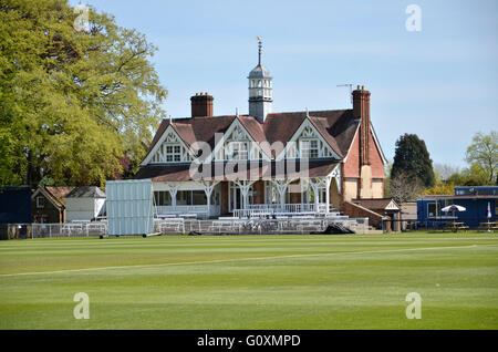 Der Cricket-Pavillon in den Parks in Oxford University, Oxford, England Stockfoto