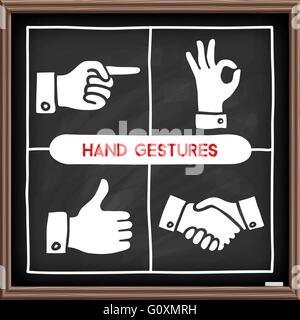 Doodle Gesten Icons set Stock Vektor