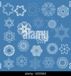 Kollektion von Vektor-Schneeflocken Stock Vektor