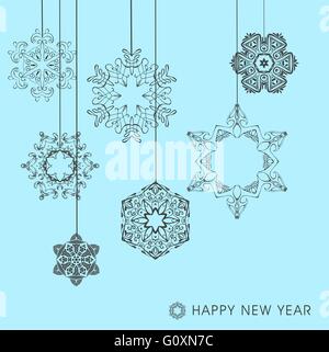 Kollektion von Vektor-Schneeflocken Stock Vektor