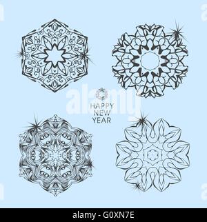 Kollektion von Vektor-Schneeflocken Stock Vektor