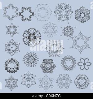 Kollektion von Vektor-Schneeflocken Stock Vektor