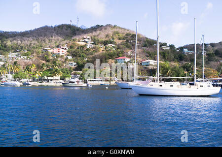 dh Bequia Insel St. VINCENT Karibik Admiralty Bay Yachten Verankerung von karibischen Insel Stockfoto