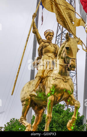 Joan D Arc - Statue der Jungfrau von Orleans in New Orleans Stockfoto