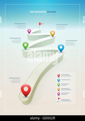 Vektor-Straße-Infografik Design-Vorlage. Elemente werden separat in Vektordatei geschichtet. Stock Vektor