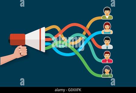 Flaches Design Vektorgrafik Megaphon. Stock Vektor