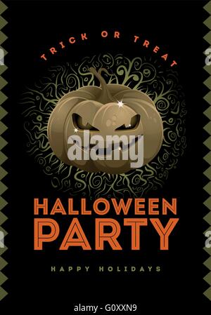 Vektor Halloween Party Plakat Design-Vorlage mit Jack'O Laterne. Stock Vektor