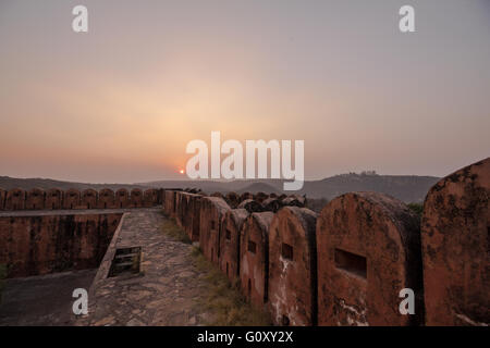 Sonnenuntergang vom Jaigargh Fort, Rajasthan, Indien. Stockfoto