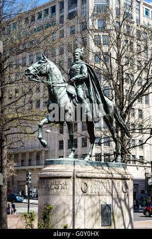 Brigadier General Graf Casimir Pulaski Statue, Freiheit Plaza, Pennsylvania Avenue, Washington DC Stockfoto