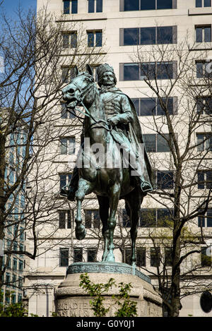 Brigadier General Graf Casimir Pulaski Statue, Freiheit Plaza, Pennsylvania Avenue, Washington DC Stockfoto