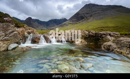 The Fairy Pools, Black Cuillin Mountains, Isle of Skye, Schottland, Großbritannien Stockfoto