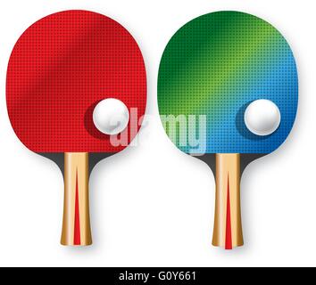 zwei Tischtennisschläger Stock Vektor