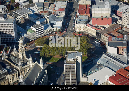 Octagon, Dunedin, Otago, Südinsel, Neuseeland - Antenne Stockfoto