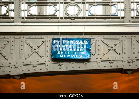 Anschlussbahn Schild hängen im Hotel in Tennessee Chattanooga Choo-Choo Stockfoto