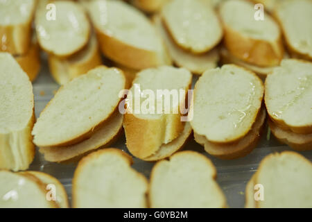 in Scheiben geschnittene baguette Stockfoto