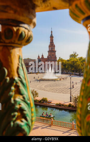 Sevilla, Provinz Sevilla, Andalusien, Südspanien. Plaza de España. Stockfoto