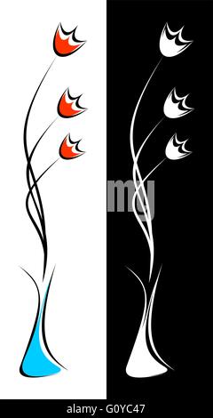 Blumen in einer Vase. Stock Vektor