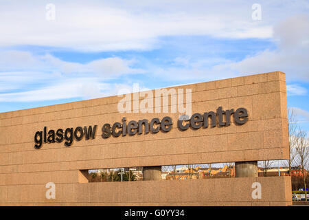 Glasgow Science Centre Zeichen Stockfoto