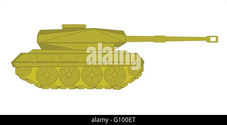 Abbildung eines grünen militärische Tanks auf weißem Hintergrund Stock Vektor
