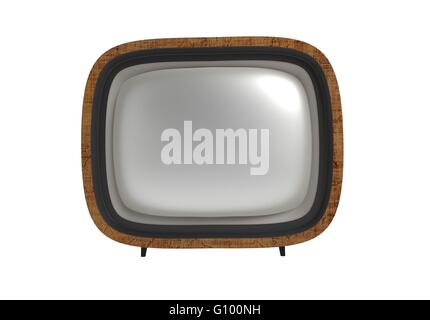 Vintage TV-Gerät isoliert. 3D illustration Stockfoto